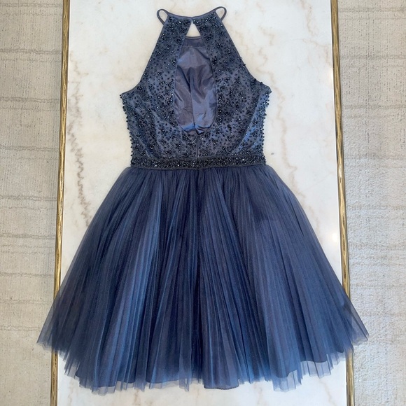 Sherri Hill accordion pleat & beaded short special occasion dress - Picture 6 of 10